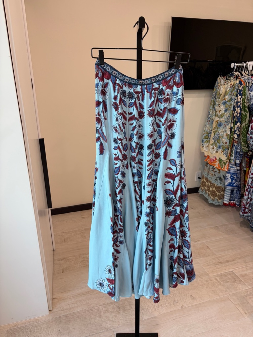 Farm Rio: Soft Blue Marcelle Pleated Maxi
Skirt - Picture 14 of 15